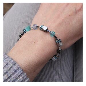 Howlite Cat’s Eye Geo Cube Bracelet